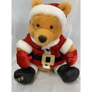 Vintage 1999 Disney Winnie The Pooh Santa‎ Christmas Plush 12inch